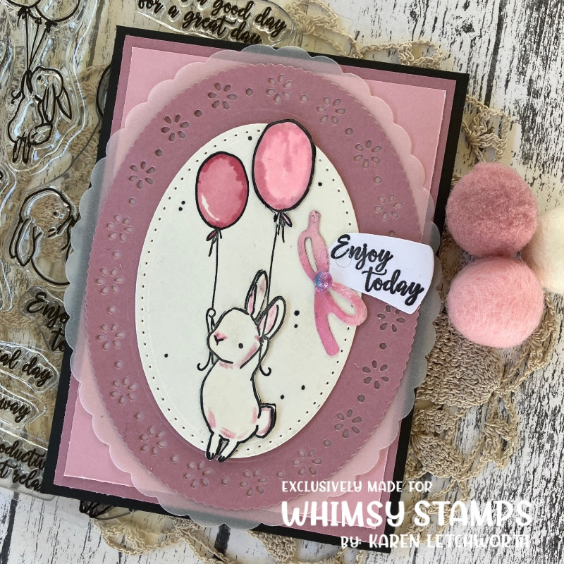 Bunny Balloons Clear Stamps - Whimsy Stamps