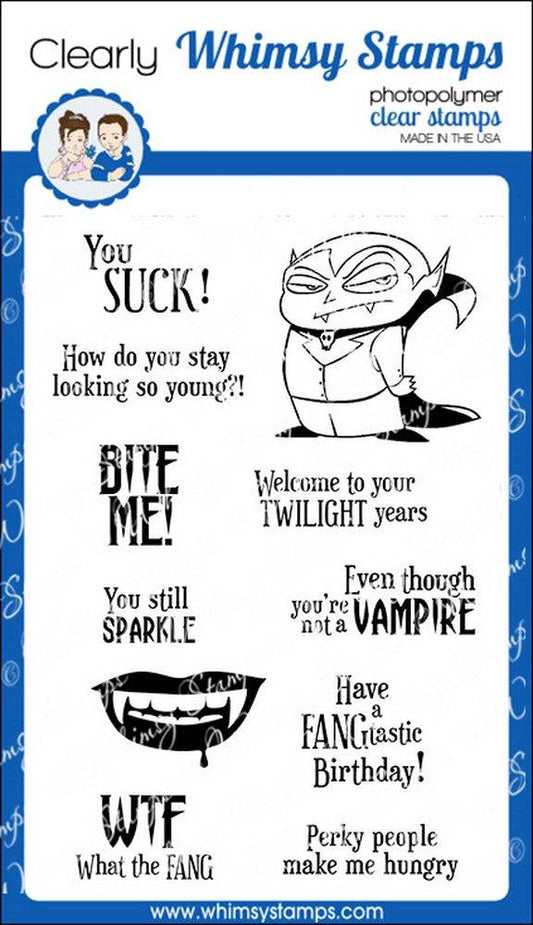 Dracula Bite Me Clear Stamps - Whimsy Stamps