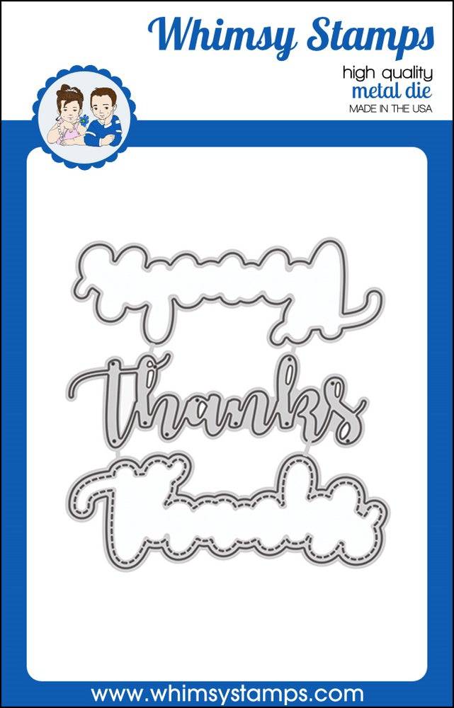 Thanks Word and Shadow Die Set - Whimsy Stamps