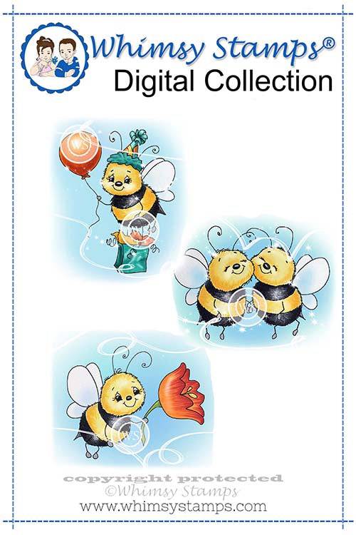 Bee Happy - Digital Stamp - Whimsy Stamps